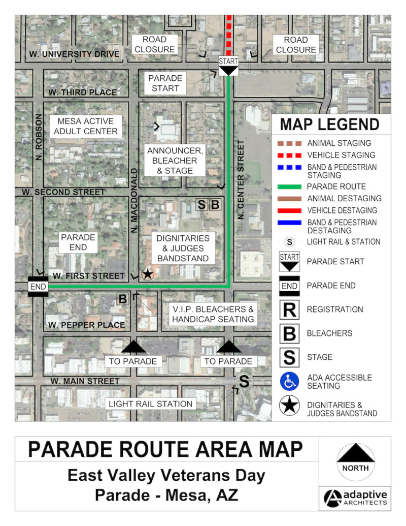 Parade Route Map East Valley Veterans Parade